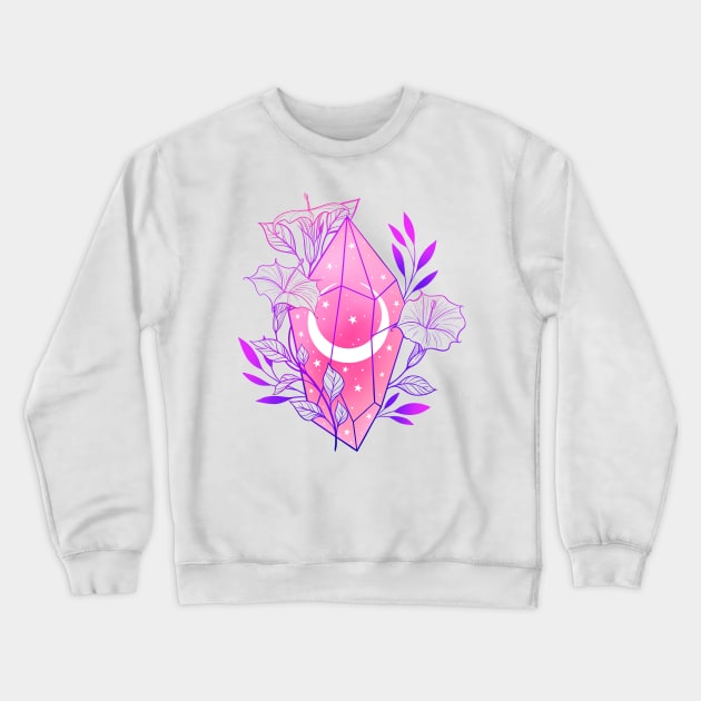 Moonflower crystal Crewneck Sweatshirt by OccultOmaStore